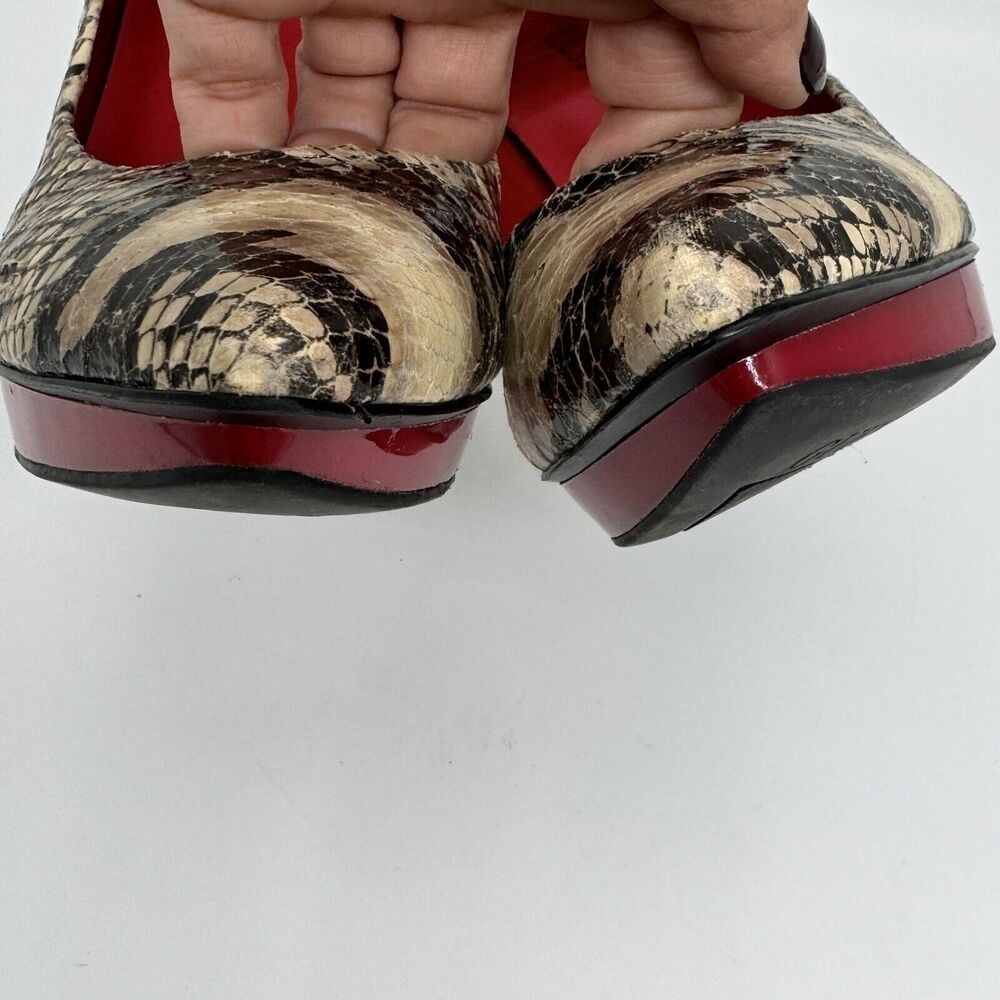 GUESS Womens Stiletto Snake Animal Print Party Shoes Pump Heel US 8.5M Y2K 90s - Picture 4 of 16